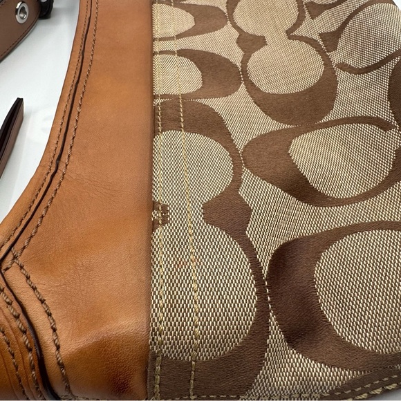 Coach Tan and Brown Signature Shoulder Bag | Very Good Condition - Picture 11 of 13